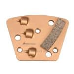 Triple Quarter PCD Blastrac Diamond Grinding Shoes with Sacrificial Bar