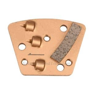 Zapatas de rectificado de diamante Blastrac de triple cuarto PCD con barra de sacrificio